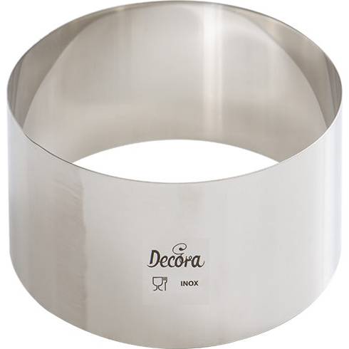 Kulatý dortový ráfek z nerezové oceli o rozměru 8 x 6 cm pro tvarování malých dortů a dezertů