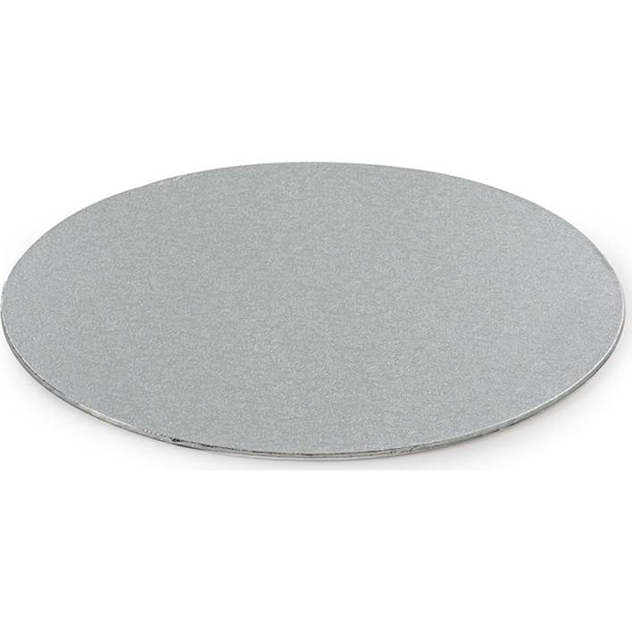 Stříbrná kulatá podložka pod dort Decora o průměru 30 cm a síle 3 mm