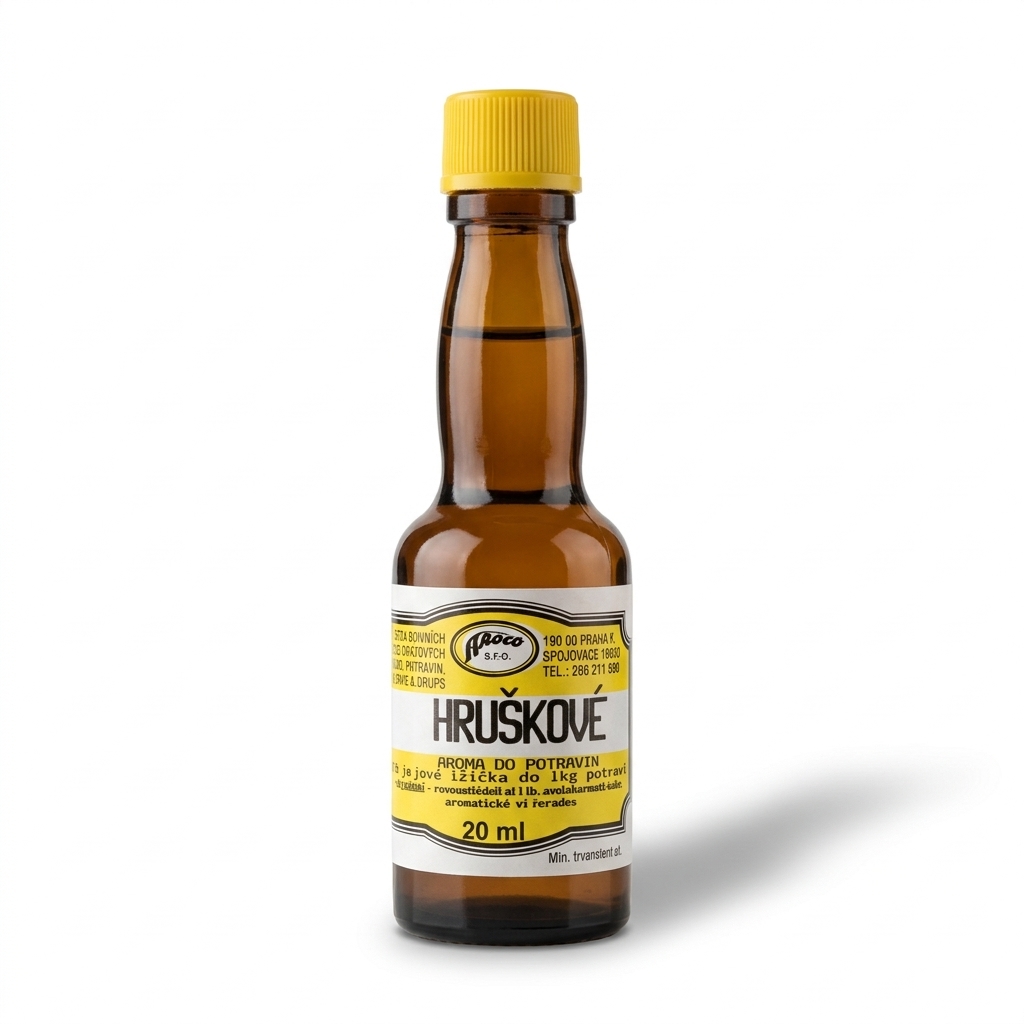 Aroco hruškové aroma do potravin v lahvičce o objemu 20 ml pro ochucení krémů, těst a dortů