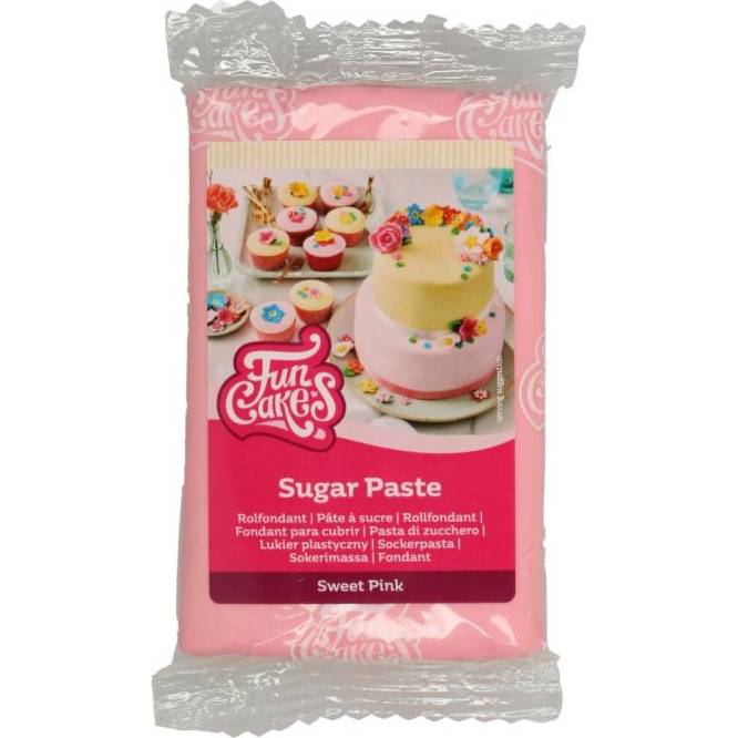 Světle růžová potahovací hmota FunCakes v balení 250 g na obkládání dortů