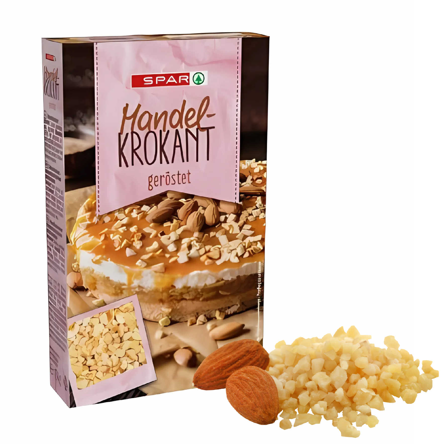 Mandlový krokant SPAR pražený rakouský, balení 150 g, k dozdobení dortů, cukroví a zmrzlinových pohárů