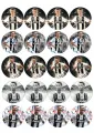 Kolečka na cupcakes s fotbalistou v černobílém dresu Juventusu, pět různých záběrů, jedlý obrázek na dort