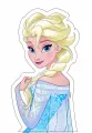Princezna Elsa z Ledového království s plavým copem, sněhovými vločkami a ledově modrými šaty, jedlý obrázek na dort