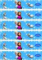 Elsa, Anna a sněhulák Olaf na světle modrém podkladu s bílými vločkami, jedlý obrázek na dort