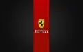Jedlý obrázek s černým vzpínajícím se koněm ve žlutém štítu s nápisem Ferrari na červeném pruhu, jedlý obrázek na dort