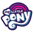 Kulatý motiv Můj malý pony s duhou v růžové a fialové barvě a srdíčky na bílém pozadí, jedlý obrázek na dort