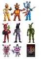 Jedlý obrázek s postavami z FNAF jako Freddy, Bonnie, Chica a Foxy na bílém pozadí, jedlý obrázek na dort