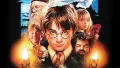 Harry Potter, Ron a Hermiona se sovou Hedvikou a Brumbálem v pozadí, jedlý obrázek na dort