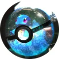 Squirtle uvnitř průhledného Pokéballu na modrém pozadí s tyrkysovými odlesky, jedlý obrázek na dort
