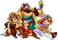 Jedlý obrázek na dort s celou partou Rychlé roty na bílém pozadí: Chip, Dale, Monty Jack, Gedžitka a Zip, pestré barvy.