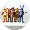 Bonnie z Five Nights at Freddy's držící kytaru na světlém pozadí, jedlý obrázek na dort