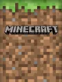 Čtvercový obrázek pixelové kostky hlíny s šedými kamínky, zeleným drnem nahoře a nápisem MINECRAFT uprostřed, jedlý obrázek na dort