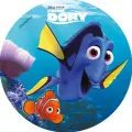 Jedlý obrázek na dort: modrá rybka Dory se žlutými ploutvemi a oranžový Nemo na pozadí tmavě modrého oceánu s růžovými korály