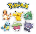 Pikachu, Charmander, Bulbasaur a další postavičky, jedlý obrázek na dort