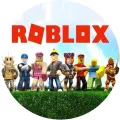 Roblox tým herních postaviček na zelené louce, jedlý obrázek na dort