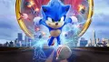 Modrý ježek Sonic běžící z portálu s blesky, jedlý obrázek na dort
