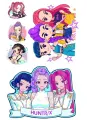 K-pop anime hrdinky ze skupiny Hunter X s hvězdami, jedlý obrázek na dort
