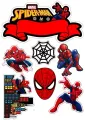 Spider-Man, maska a mrakodrapy k vystřižení, jedlý obrázek na dort