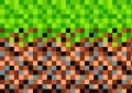 Pixelová textura travnatého bloku ze hry, jedlý obrázek na dort