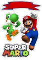 Super Mario, Yoshi a červená stuha na jméno, jedlý obrázek na dort