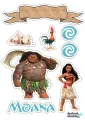Vaiana, Maui, prasátko Pua a kohout Hei Hei jako jedlý obrázek na dort