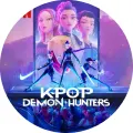 Tři hrdinky ze série K-pop Lovkyně démonů v neonových barvách, jedlý obrázek na dort