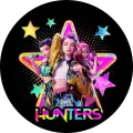Jedlý obrázek na dort s K-Pop zpěvačkami Hunters a neonovými hvězdami