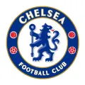 Modro-bílý klubový znak Chelsea FC se lvem, kulatý jedlý obrázek na dort
