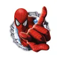Komiksový hrdina Spiderman vystupující z kruhu, jedlý obrázek na dort