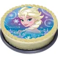 Princezna Elsa obklopená sněhovými vločkami, jedlý obrázek na dort