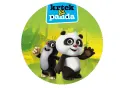 Krtek a malá panda v bambusovém lese, kruhový jedlý obrázek na dort