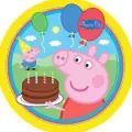Prasátko Peppa s narozeninovým dortem a balónky, jedlý obrázek na dort