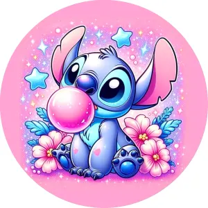 Lilo a Stitch – Stitch s bublinou ze žvýkačky – jedlý papír na dort