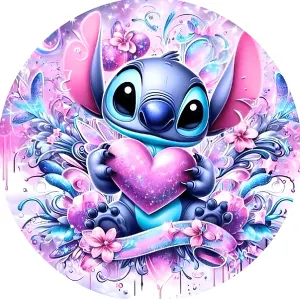Lilo a Stitch – Stitch se třpytivým srdcem – jedlý papír na dort