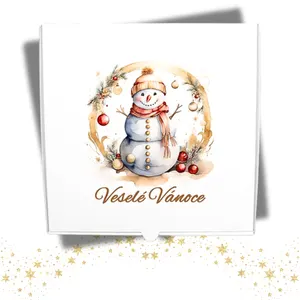 Vánoční krabička na cukroví 31 x 31 x 4,5 cm na 1kg s potiskem