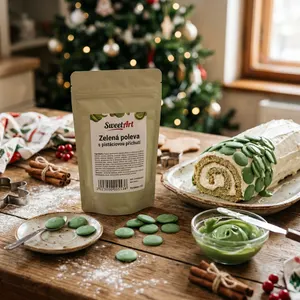 Zelená poleva s pistáciovou příchutí 250g