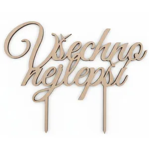 Dřevěný zápich Všechno nejlepší 20 cm