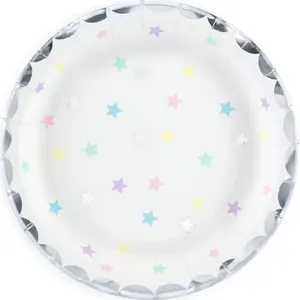 Talíře Unicorn - hvězdy, 18 cm - PartyDeco