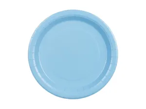 Papírové talíře světle modré 23 cm – 6 ks