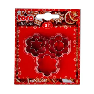 PEVNÁ sada vánočních vykrajovátek, KYTIČKA SE STŘEDEM 3ks TORO