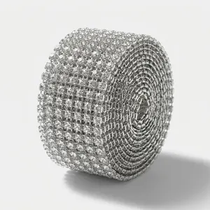 Diamantový pás plastový stříbrný 3 cm x 4,57 m