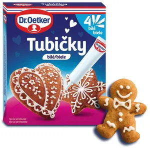 Zdobící poleva v tubičkách na perníčky bílá 4 ks (4x19 g)