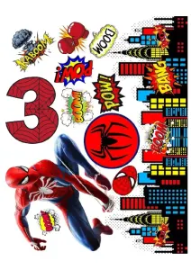 Spiderman s číslem 1-9 dle výběru – obdélníkový jedlý papír na dort