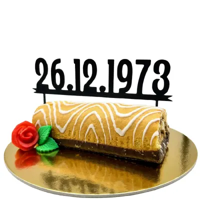 3D zápich na dort DATUM - klasik, více barev – 3D zápich z vlastní výroby