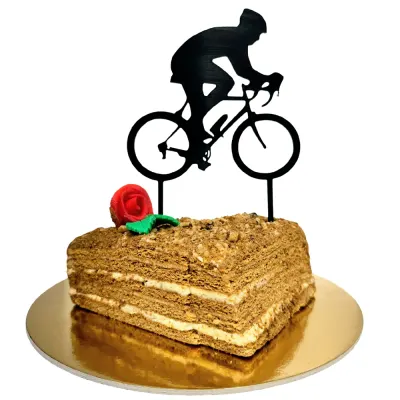 Dortová dekorace - zápich CYKLISTA – 3D zápich z vlastní výroby