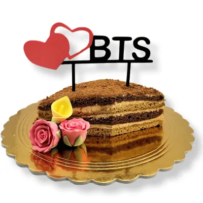 Dortová dekorace I Love BTS – 3D zápich z vlastní výroby