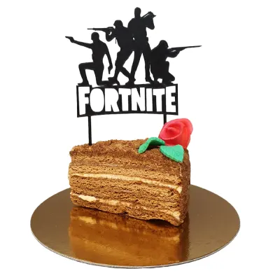 Dortová dekorace - zápich FORTNITE – 3D zápich z vlastní výroby