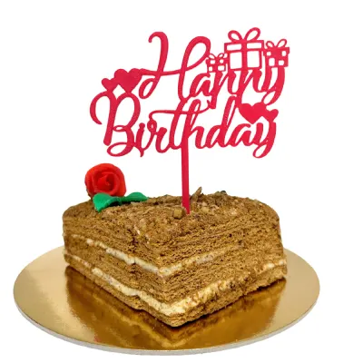 Dortová dekorace Happy Birthday - DÁREČKOVÝ – 3D zápich z vlastní výroby