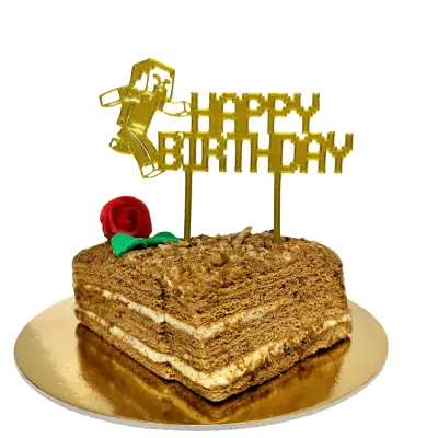Dortová dekorace Happy Birthday - MINECRAFT – 3D zápich z vlastní výroby