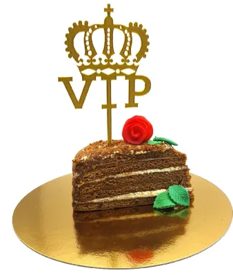Dortová dekorace - zápich VIP KORUNKA – 3D zápich z vlastní výroby